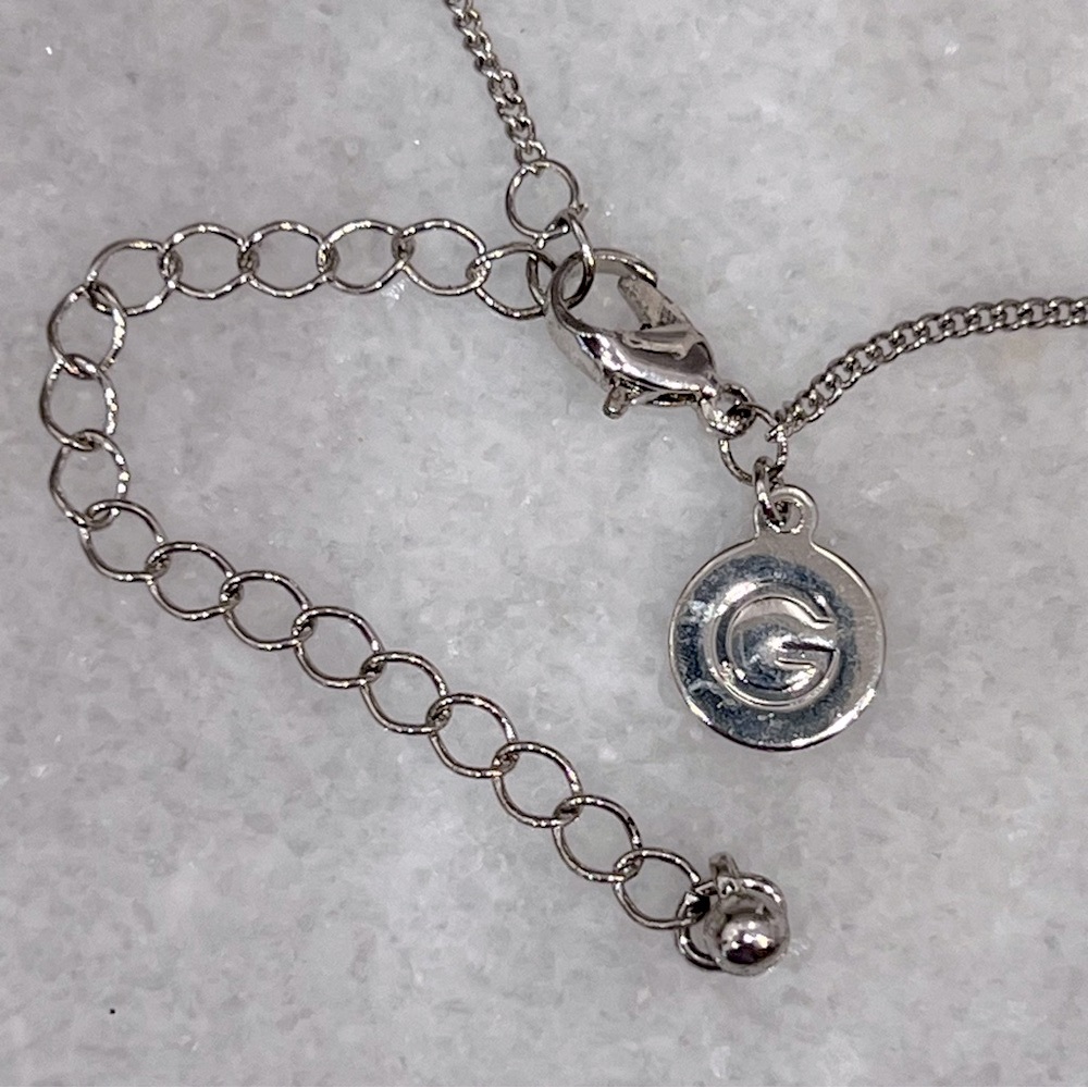 GUESS Silver Rhinestone Initial 'D' Necklace - Picture 10 of 11